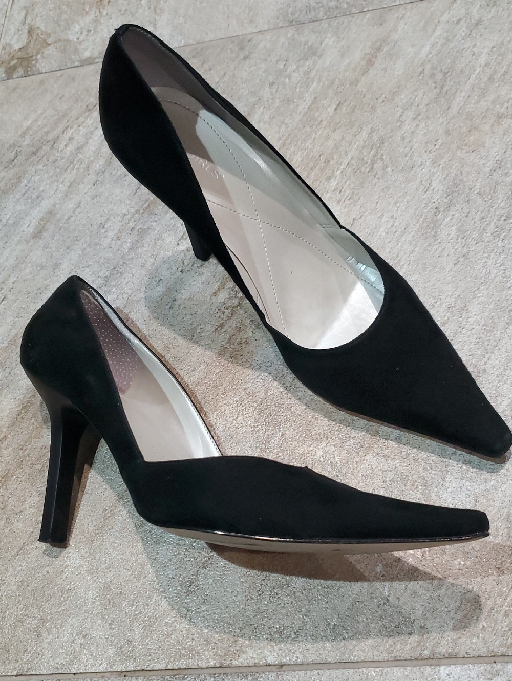 BCBGirls Black Pointed-Toe Suede Heels